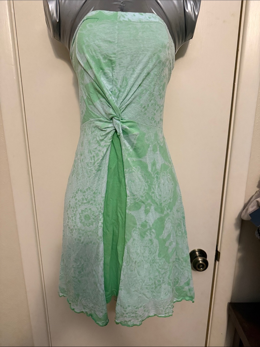 edge Pastel Green Knot-Front Mini Dress Size XS